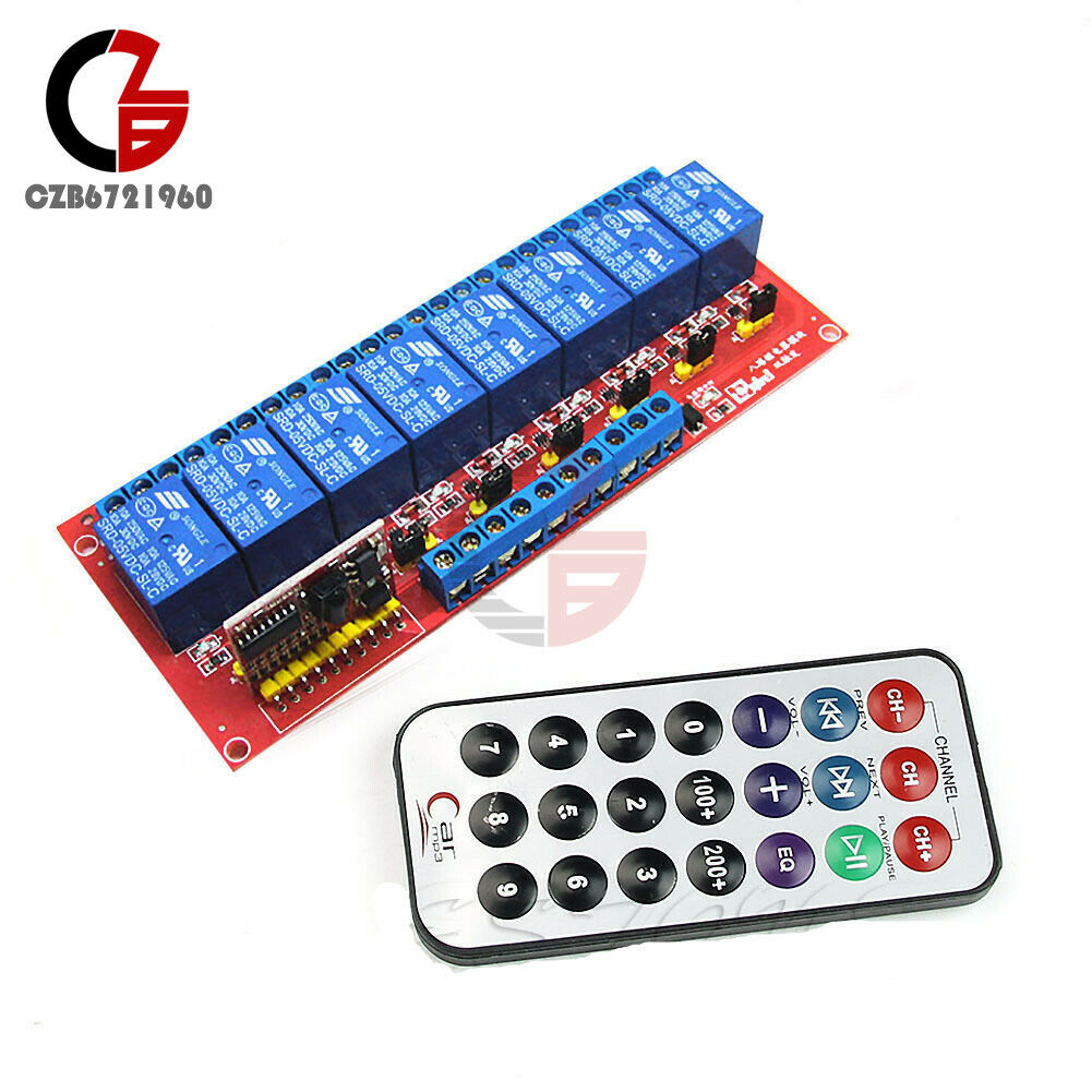 8-Channel 5V Relay Module Multi-function Infrared Remote Control Bidirectional