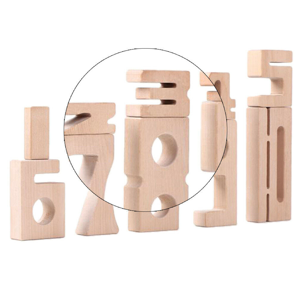 Wooden Educational Building Blocks 1-10 Math Number Block Stacking Toys