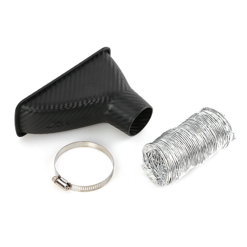 Carbon Fiber Look Car Front Bumper Turbo Air Intake Pipe Turbine Inlet Pipe Kit