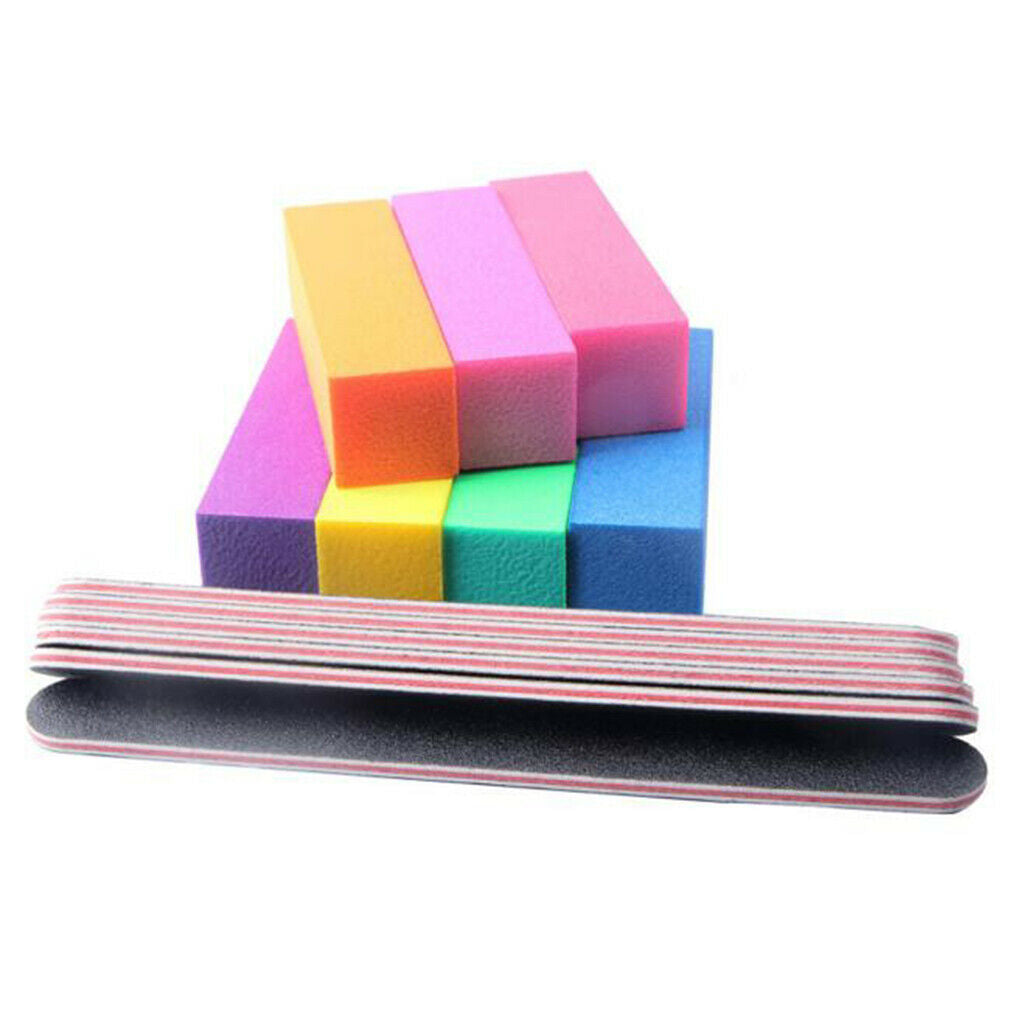 12x Nail Manicure Remover Filing Sponge Buffer Block UV Nails File Sponge