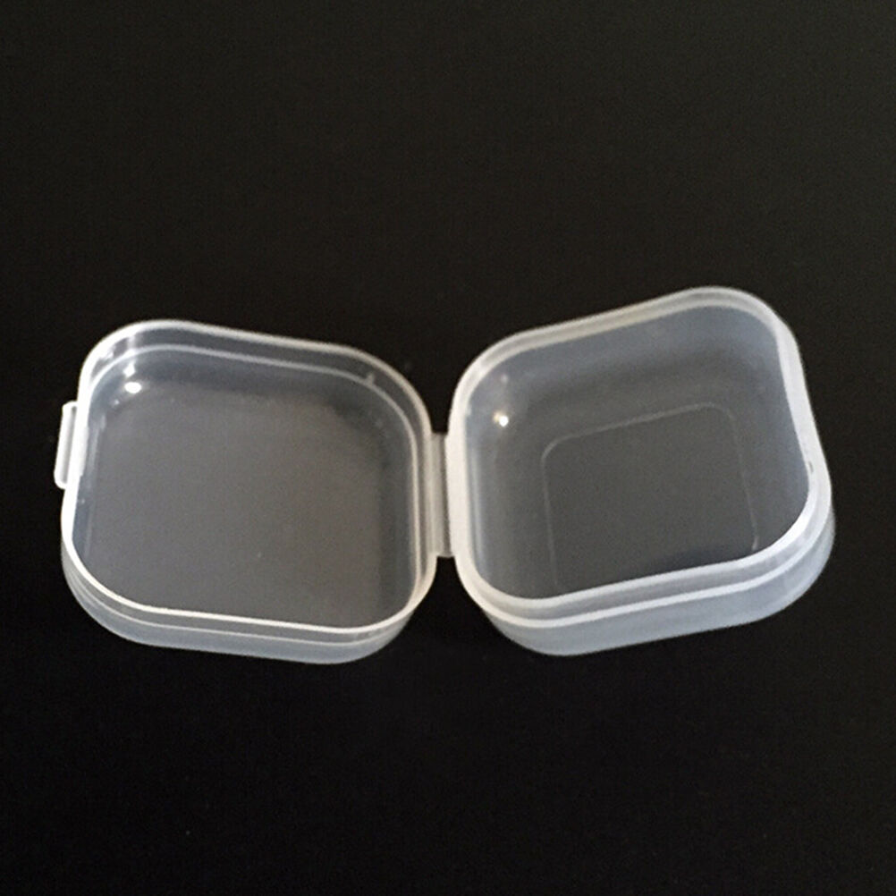 10X Clear Plastic Transparent With Lid Storage Box Collection Container Case _DD