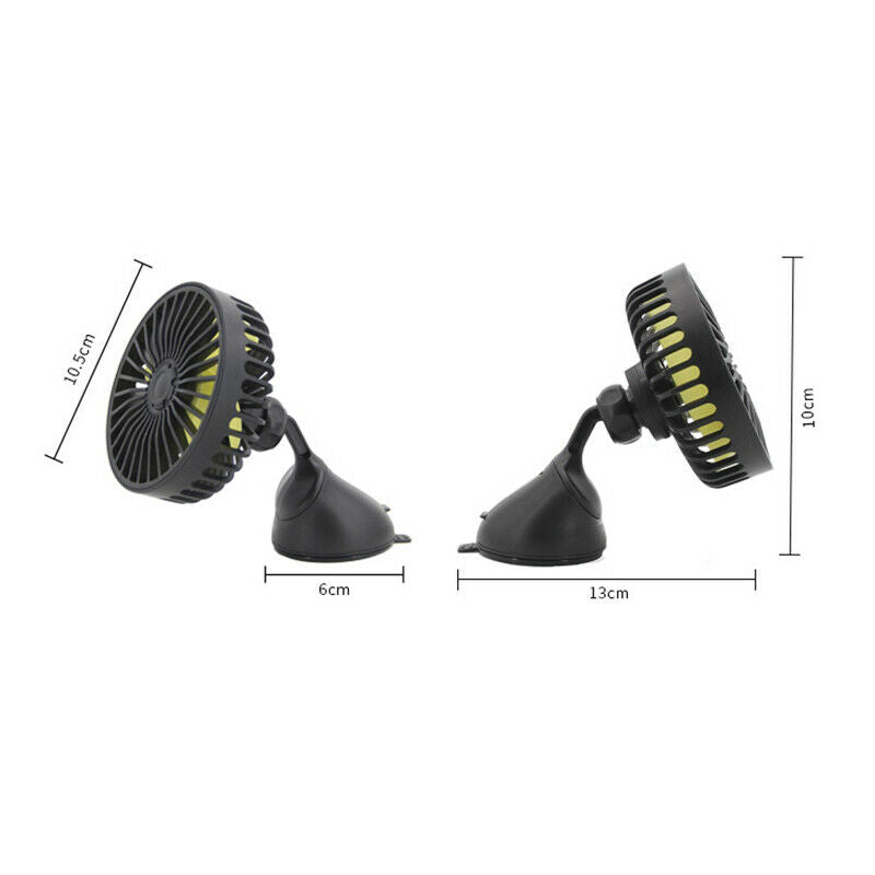 2X(Suction Cup Single Head 5 Inch Car Fan,Air Freshener Outlet Cooling Fan X8O4)
