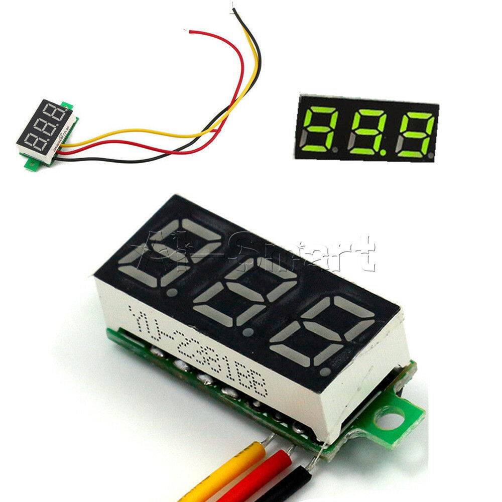 Green 0.28" LED DC 0-100V Voltmeter Digital Display Voltage VOLT METER 12V 24V