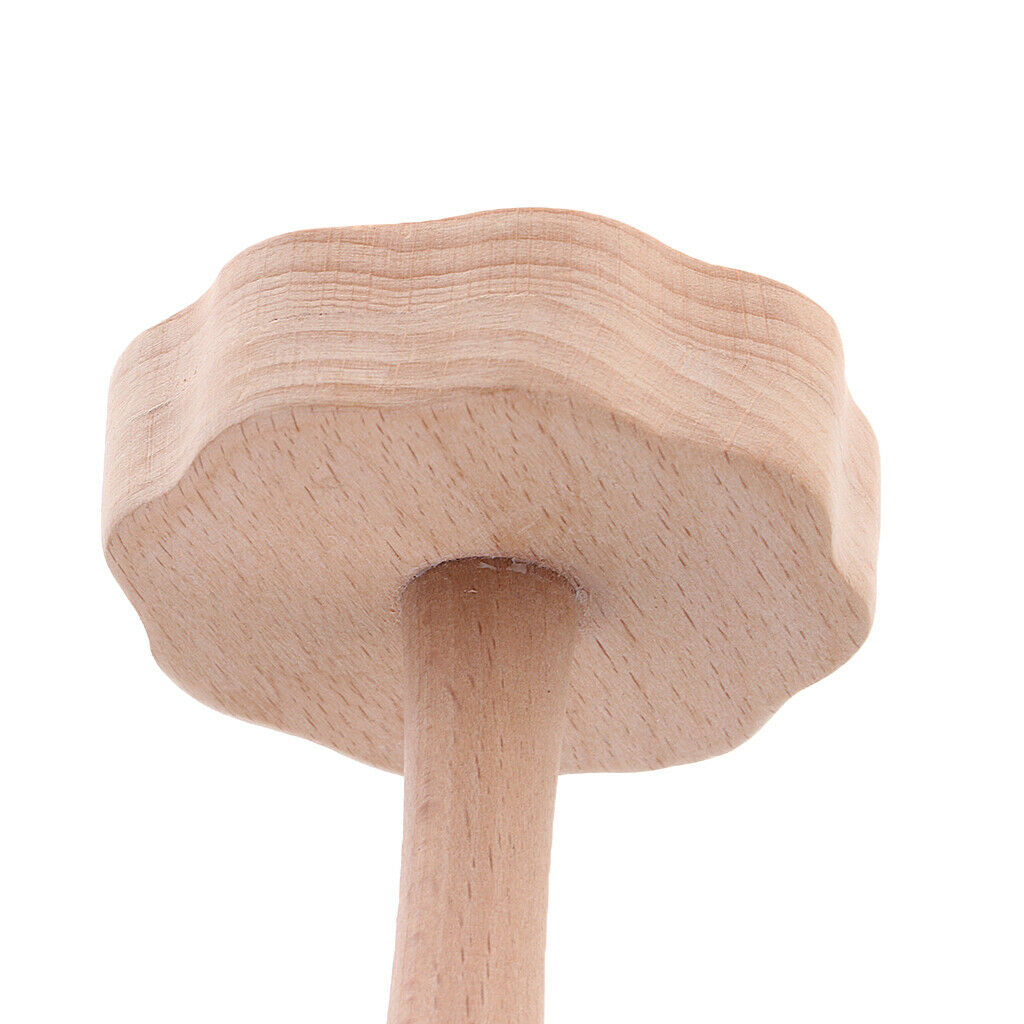 Baby Wood Handle Hand Rhythm Bell Solid Wood Handle Stick for Children