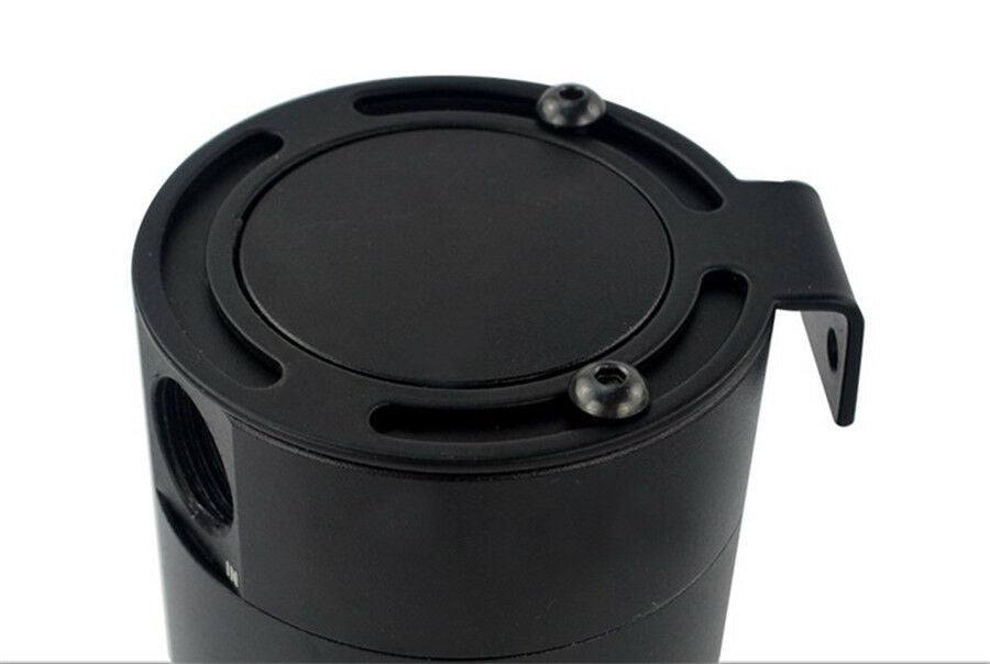 2-Port Baffled Aluminum Oil Catch Can Tank Air Separator 3/8" NPT Inlet Outlet
