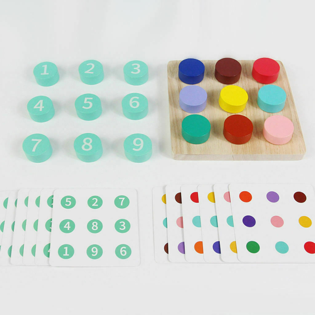Wooden Number Color Matching Fine Motor Training Educational Toys for Kids