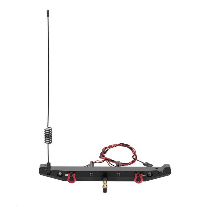 4X(Metal Rear Bumper with LED Light Antenna Tail Hook for 1:10 RC Cler Car O7A4)