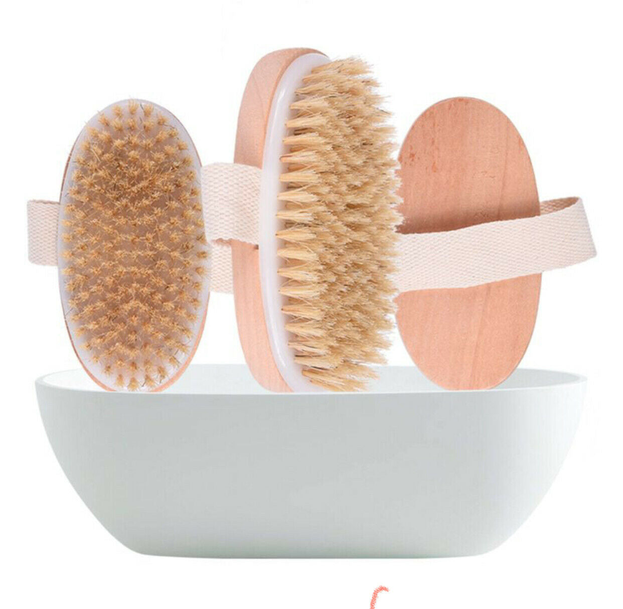 Dry Body Brush Wooden Oval Shower Bath Brushes Exfoliating Massage Cellulite Tre