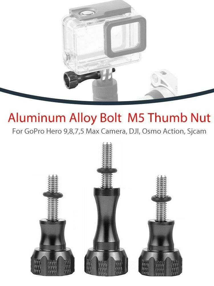 3X Aluminum Alloy M5 Thumb Bolt Nut CNC Screws for DJI GoPro Hero 9 8 7 Max LIN