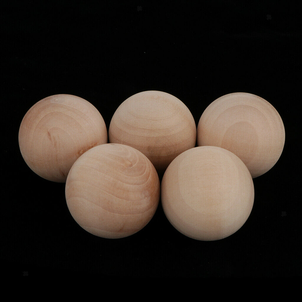 10 Pack Hardwood Balls Solid Natural Wooden Balls Beads for Crafts 50mm