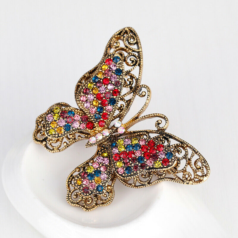 Butterfly Brooch Luxury Crystal Pin Big Brooches Banquet Clothese Accesso.l8