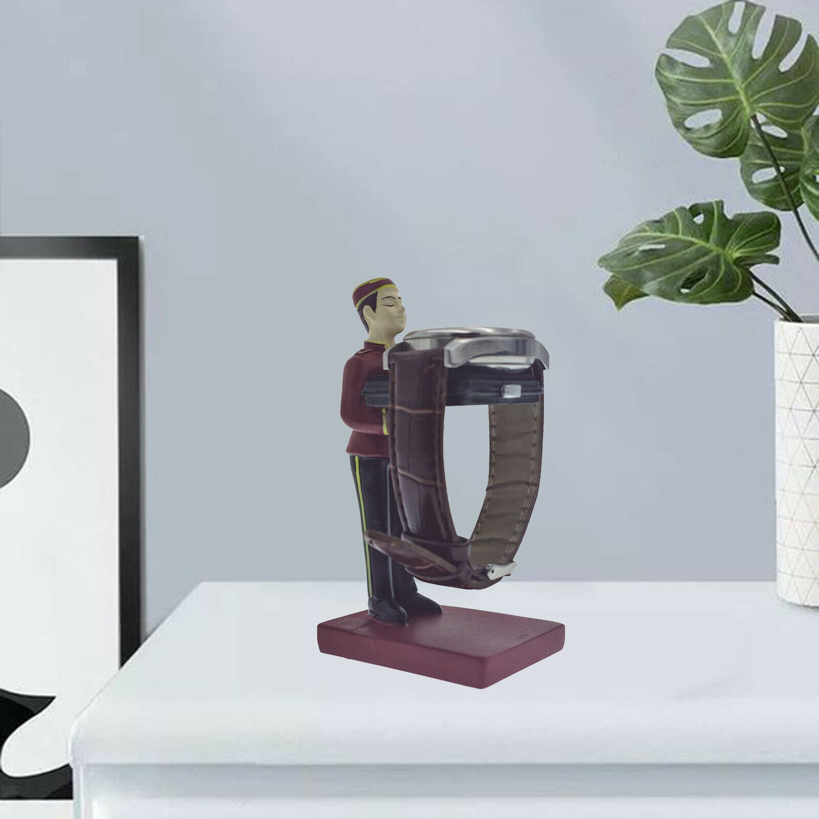 Watch Display Stand Waiter Shaped Organizer Showcase Glasses for Desk Home