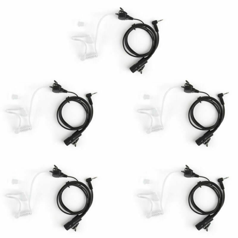 5x 2.5mm Covert Acoustic Tube Headset Mic VOX PTT For  T6200 Radio  AT2