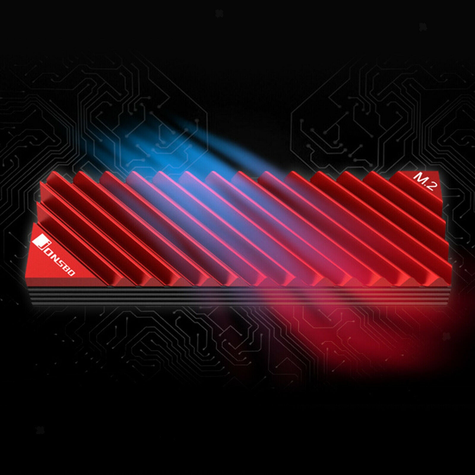 M.2 2280 SSD Solid State Aluminum Heat Sink Thermal Pad for Desktop PC Red