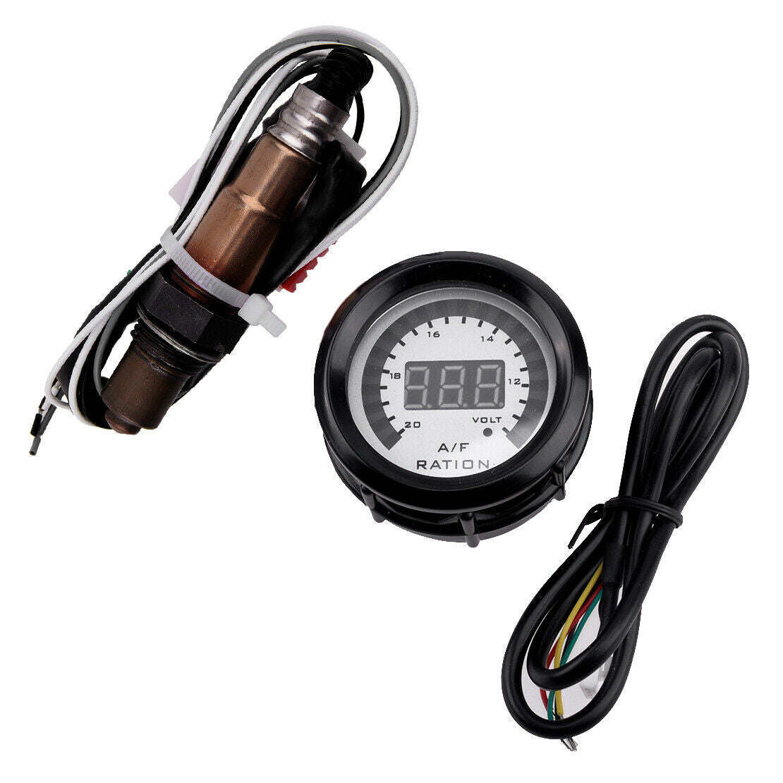 52mm LED Digital Racing Air Fuel Ratio Gauge AFR and Narrowband O2 Oxygen Sensor