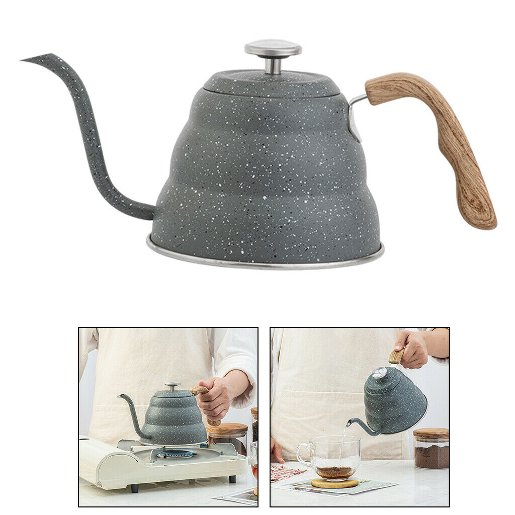 Hand Brewed Tea Kettle with Thermometer European Style Coffee Pot 500ml