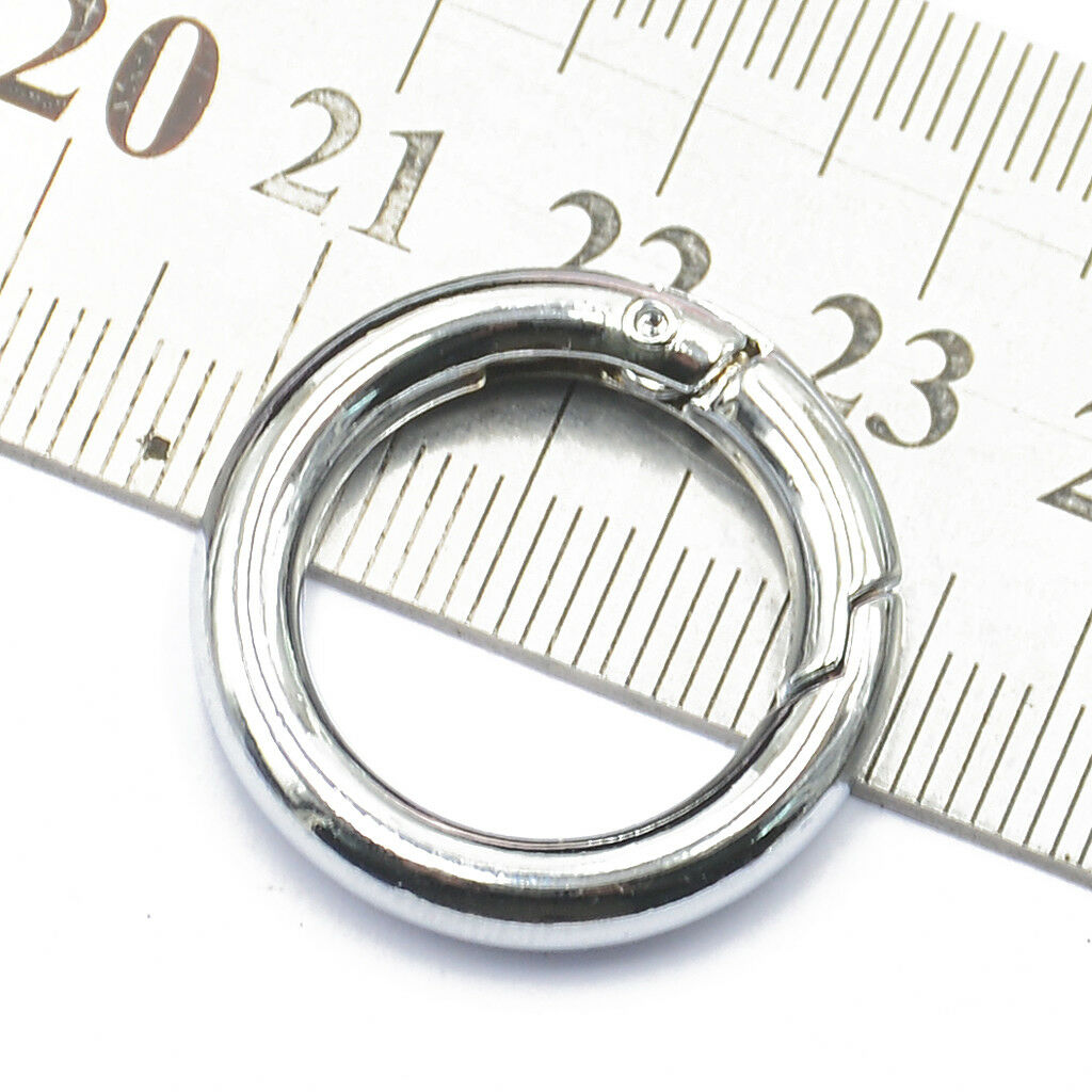 26pcs Aluminum Carabiner D-Ring Keychain Clip Round Snap Buckle Hook Keyring