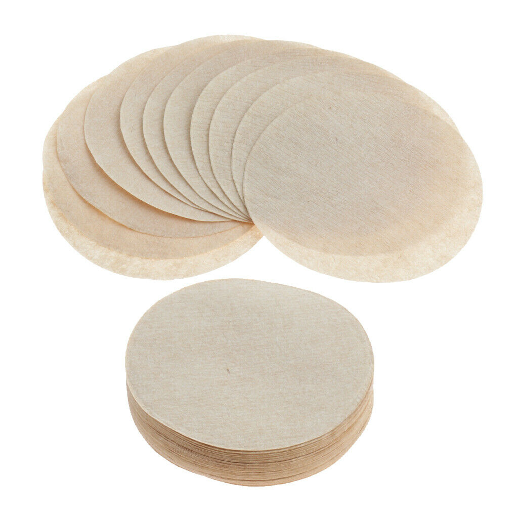 100Pieces Unbleached Coffee Filter Paper Moka Coffee Maker Kitchen Tool Beige -