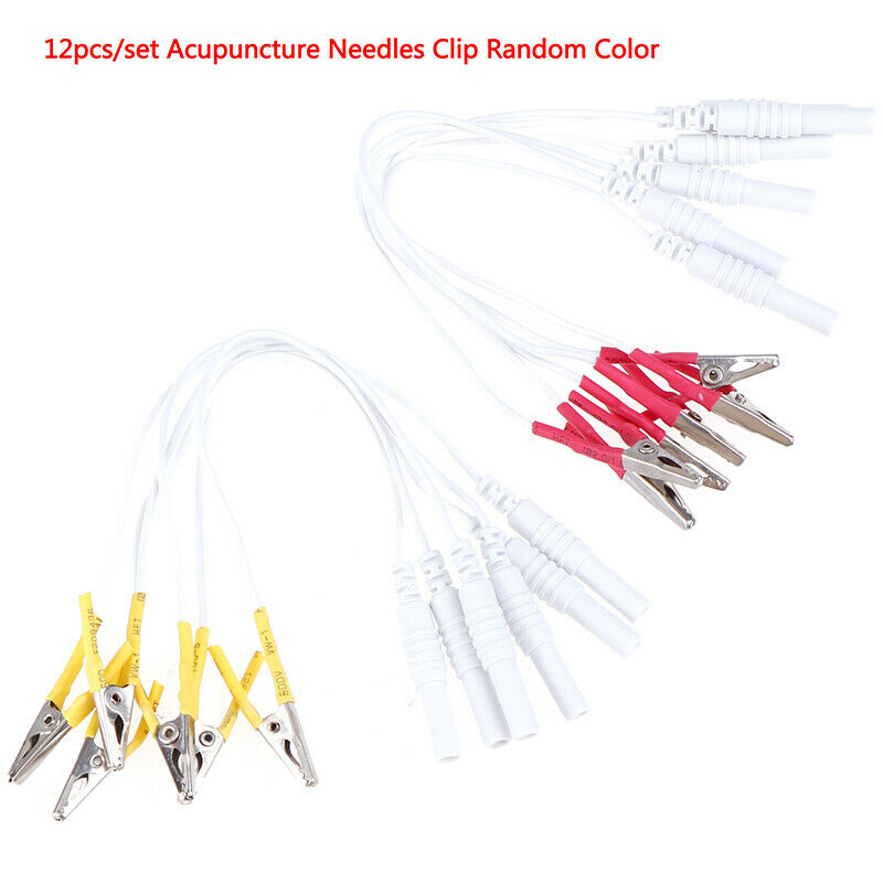 12Pcs/Set Alligator Clip Cable Electronic Acupuncture Treatment InstrumentBDAU