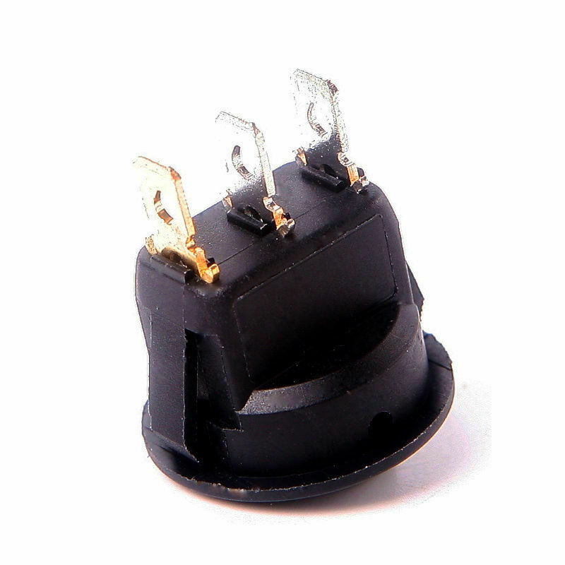 10xCar Round Rocker Dot Boat Switch 16A/12V  Blue LED Light Toggle ON/OFF Switch