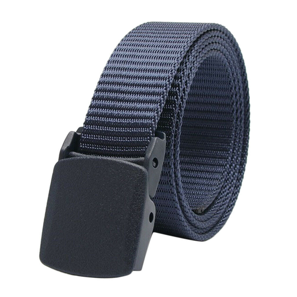 Men Women Army Nylon Belt Military Sports Web Belt Jeans Waistbelt Dark Blue