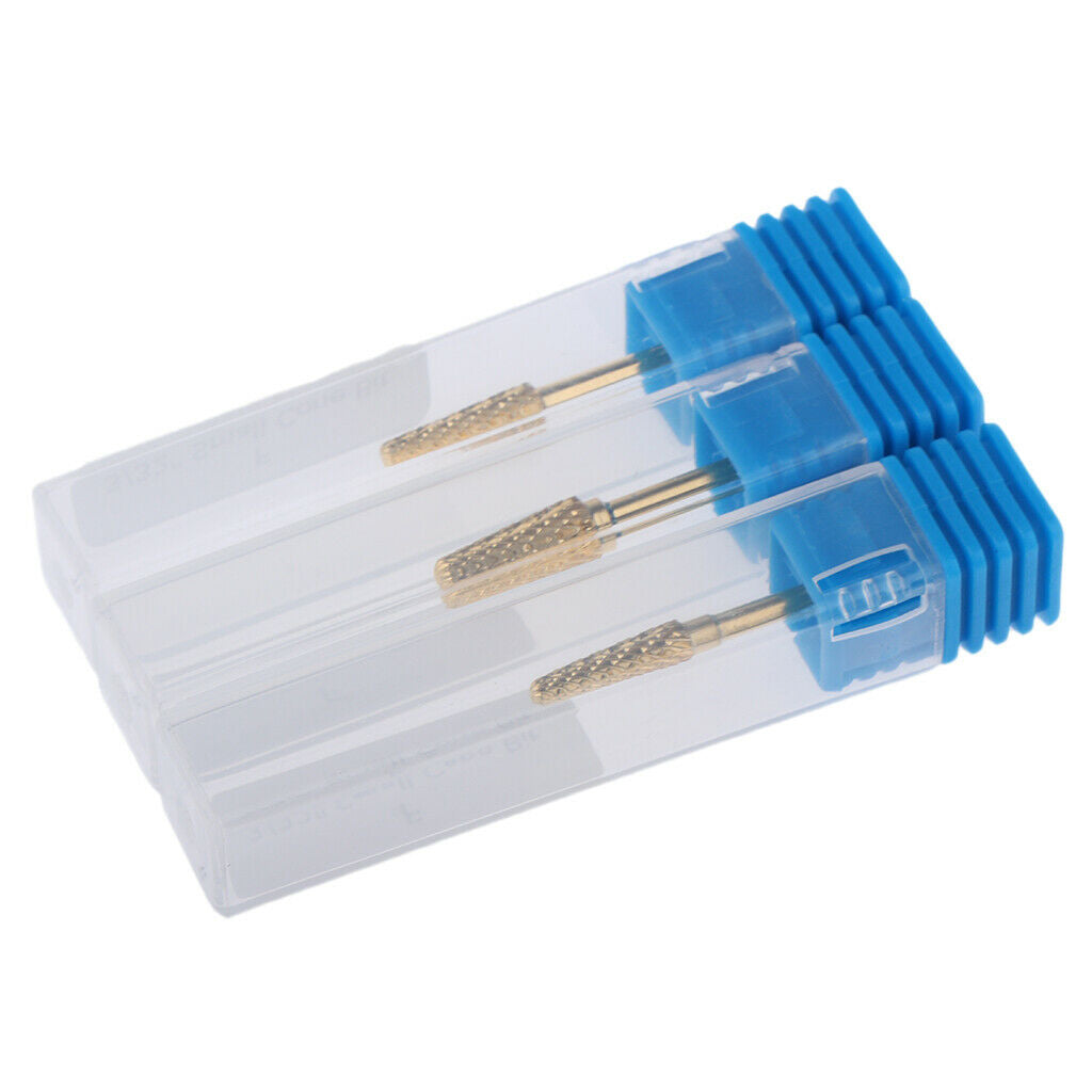 3Pcs Carbide Nail Drill Bits, Less Dust Cuticle Cleaning And Acrylic Gel
