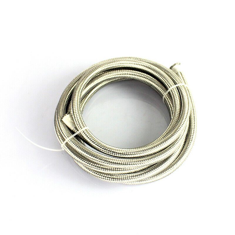 1M Length 10AN Car Oil Cooler Stainless Steel Braided Oil Fuel Line Hose Tube