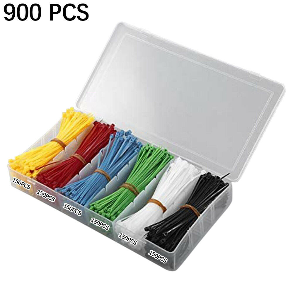 900X Nylon Cable Ties Durable Self-Locking 6 Color Assorted Small Tie Wr us27 LI