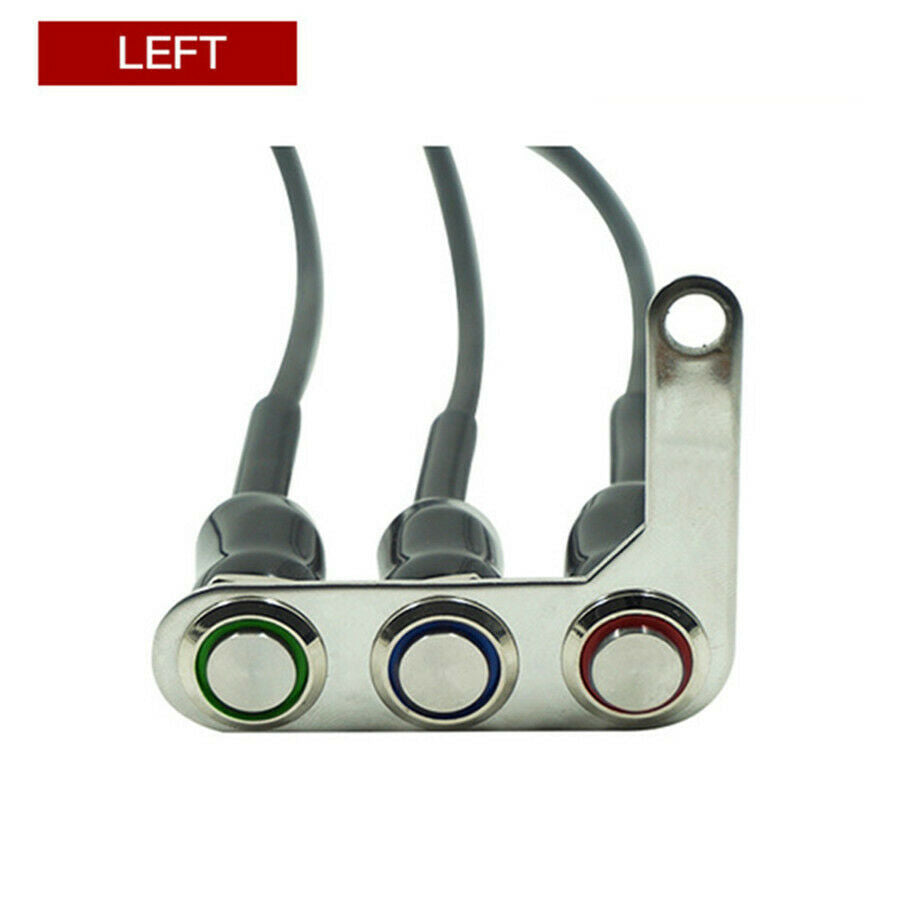 Water Resistant Left Side 3 Button Motorcycle Switch Momentary +Latching Action