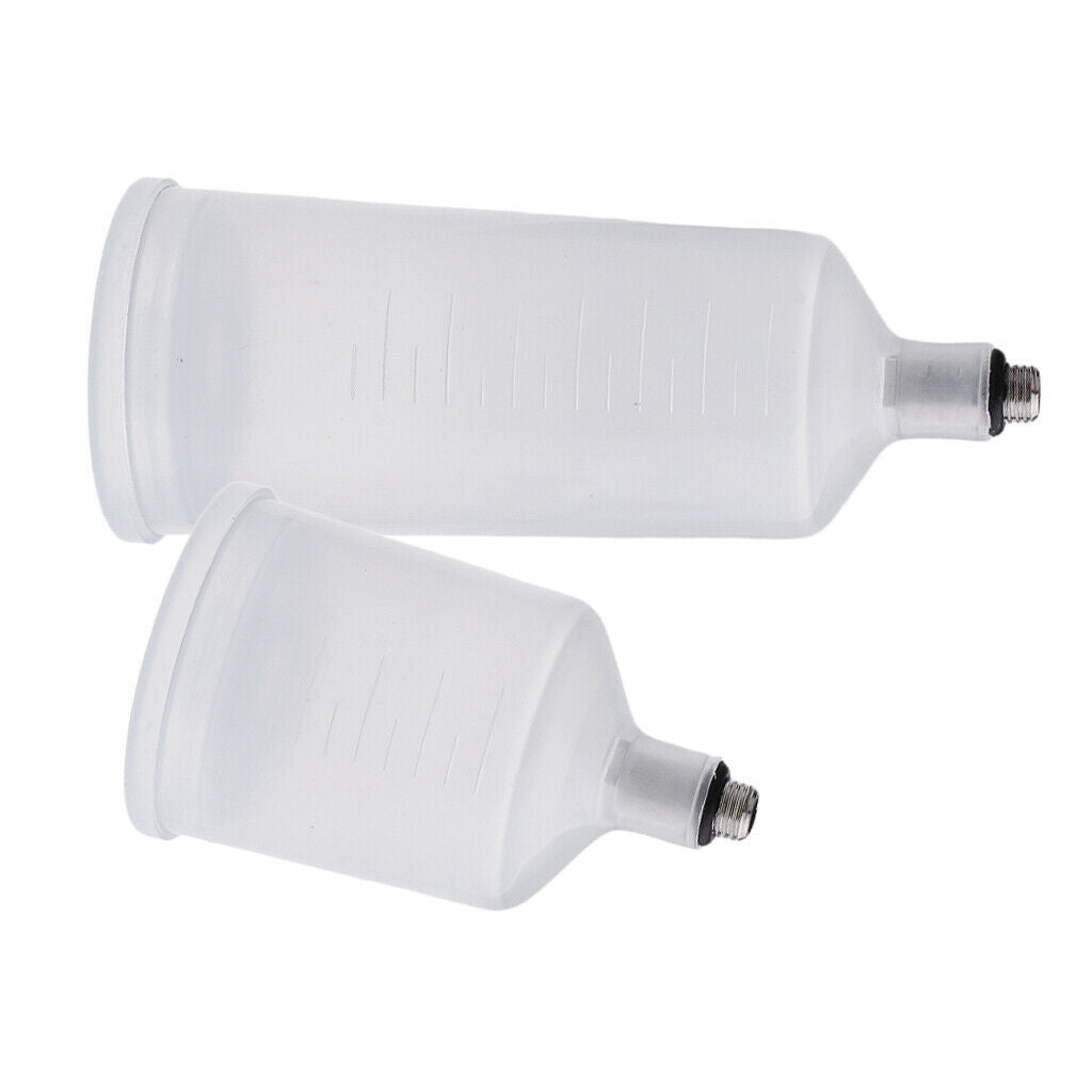 2 Size Plastic Spray Paint Gun Airbrush Cup Pot Fastmover Threaded Connector
