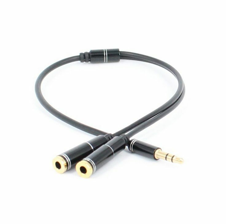 3.5mm Stereo AUX Jack 1 Male to 2x Female Y Splitter Earphone Audio cord  gm