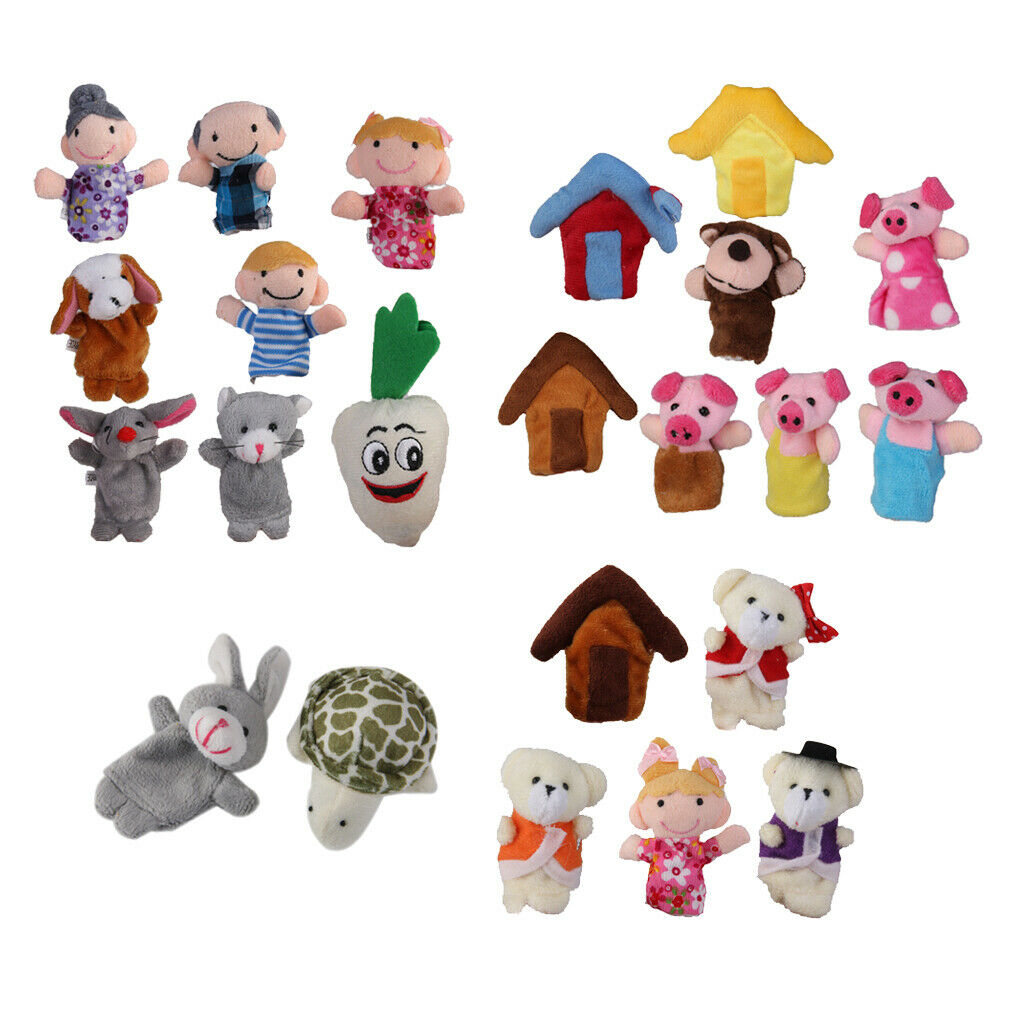 24x Finger Puppets Nursery Rhyme Carrot Goldilocks Bears Baby Kids Toys
