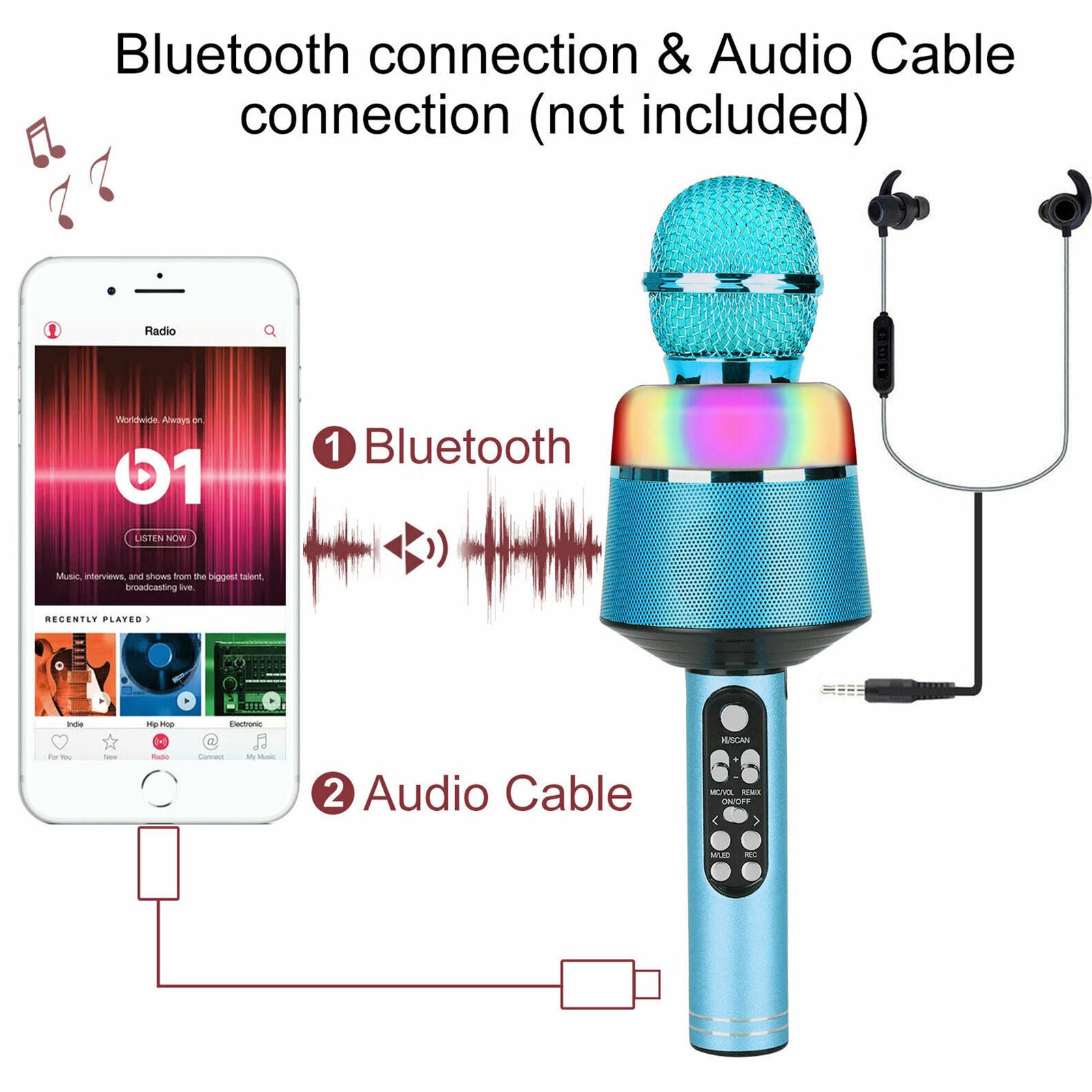 Wireless Bluetooth Karaoke Microphone Portable KTV Player Mic Speaker Home Party