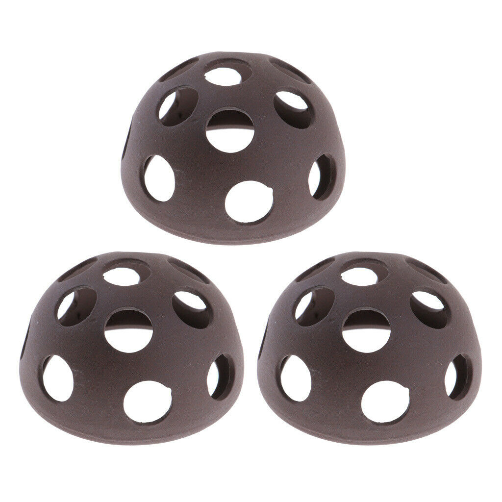 3 x Ceramic Half Ball Shape Reptile Hides Cave, Decoration Fish Tank Aquarium