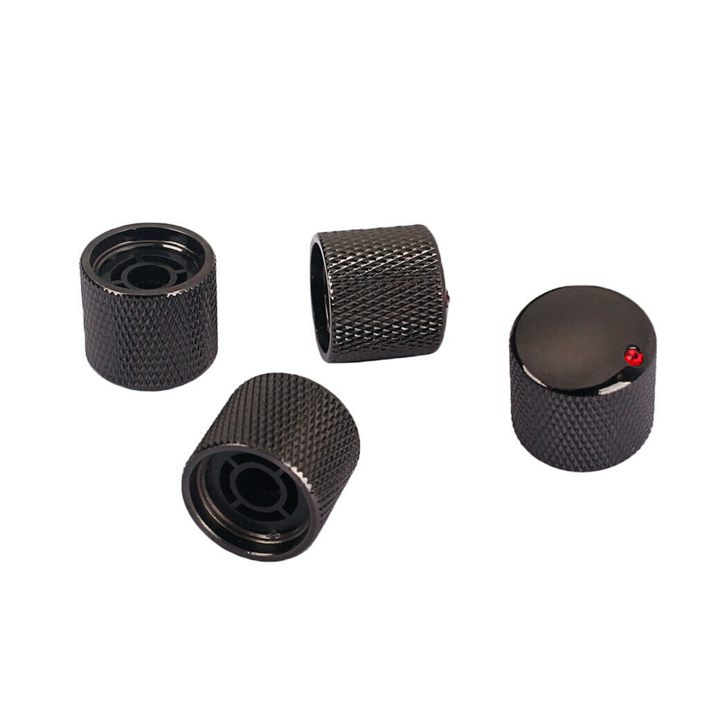 Pack of 4 Black Volume Tone Control Knobs for Electric Guitar/Mandolin
