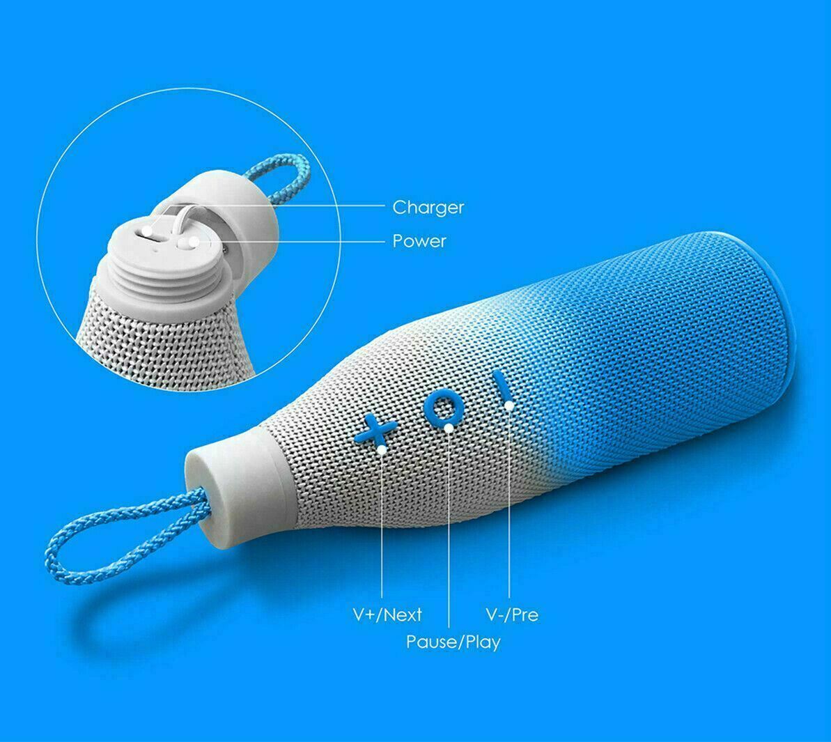 Portable Bottle Speakers Wireless Bluetooth With V4.2 Stereo Bass Loud Sound