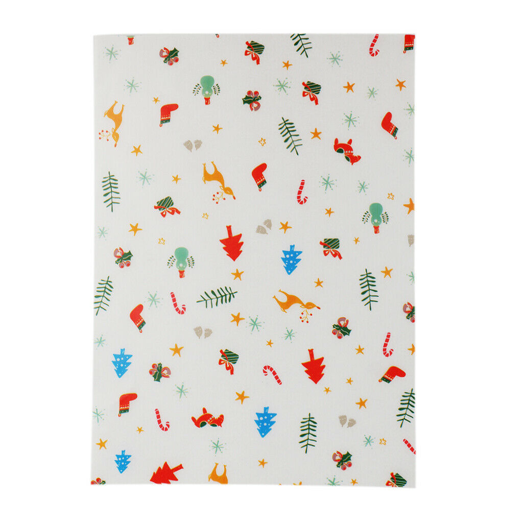 50pcs Christmas Waterproof Food Wrapping Paper Wax Paper Candy Cookie Paper