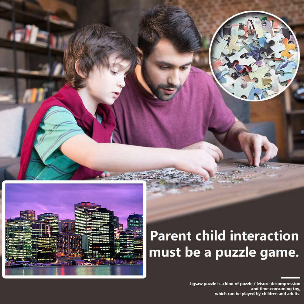 1000pcs DIY Jigsaw Paper Puzzle City by Night Assembling Landscape Pictures @