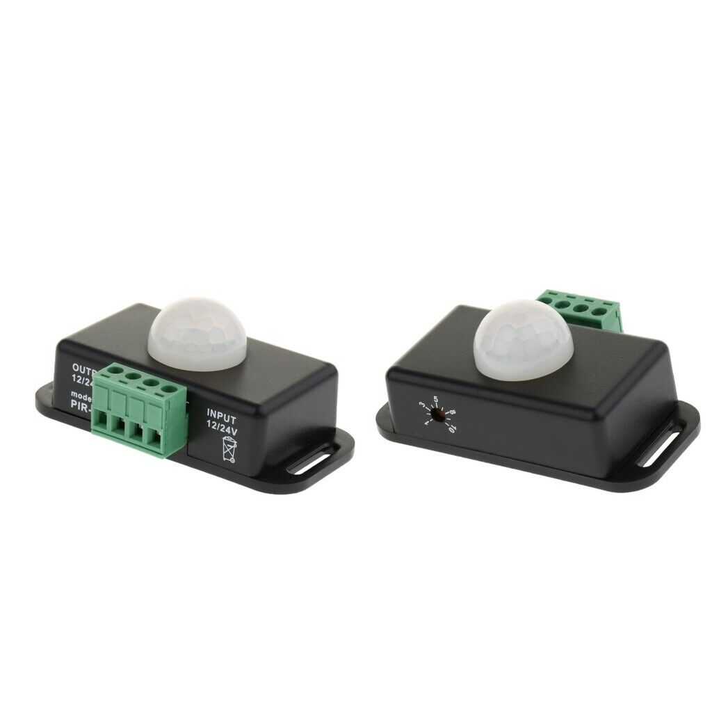 2x Human Body PIR Sensor Switch LED Infrared Controller for Band Lights Black