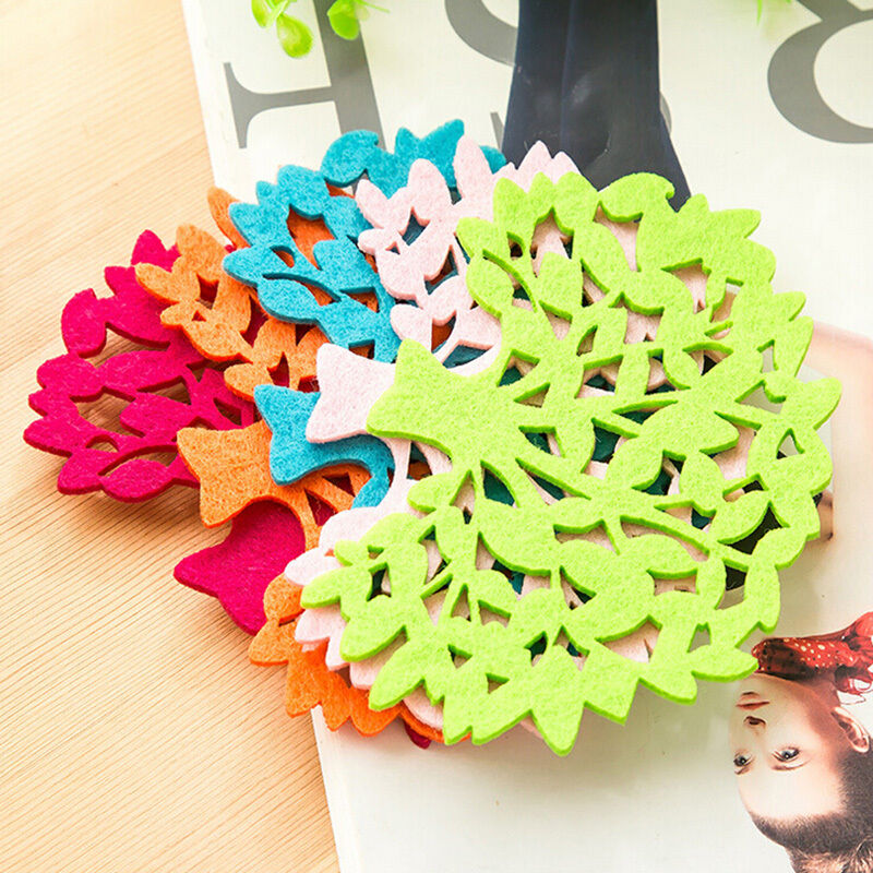 2x Colorful Tree Shape Felt Coaster Cup Mat Pad for Bowl Mug Glass Plat.l8