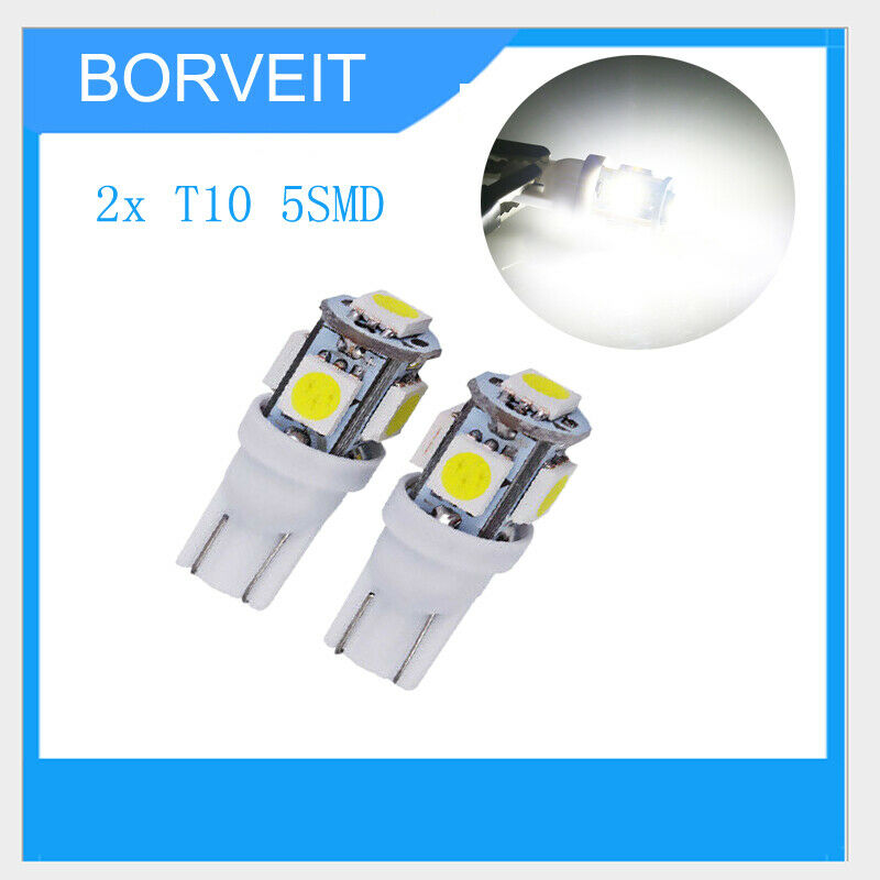 2x Super Bright T10 5SMD 5050 LED Dome License Interior Light Bulb 192 194 168