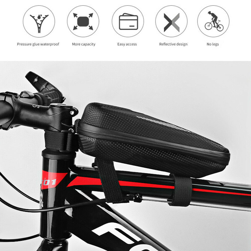 Bicycle Frame Front Top Tube Bag Waterproof Reflective Large MTB Bike Pack @