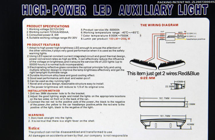 12V-24V 2pcs 20W Super Bright 6000K Xenon White LED Light DRL Driving Fog Lamps