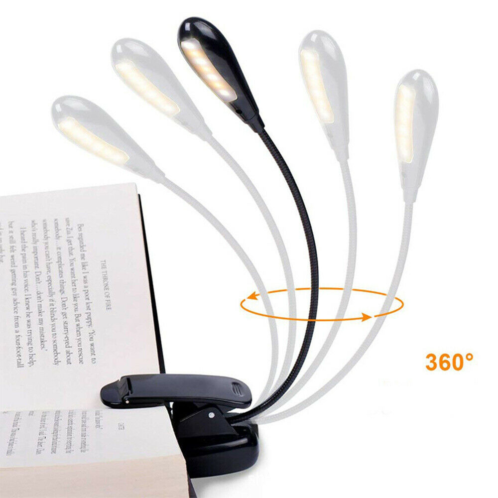 Rechargeable 7 Leds Book Light, Easy Clip on Book Lamp for Reading in
