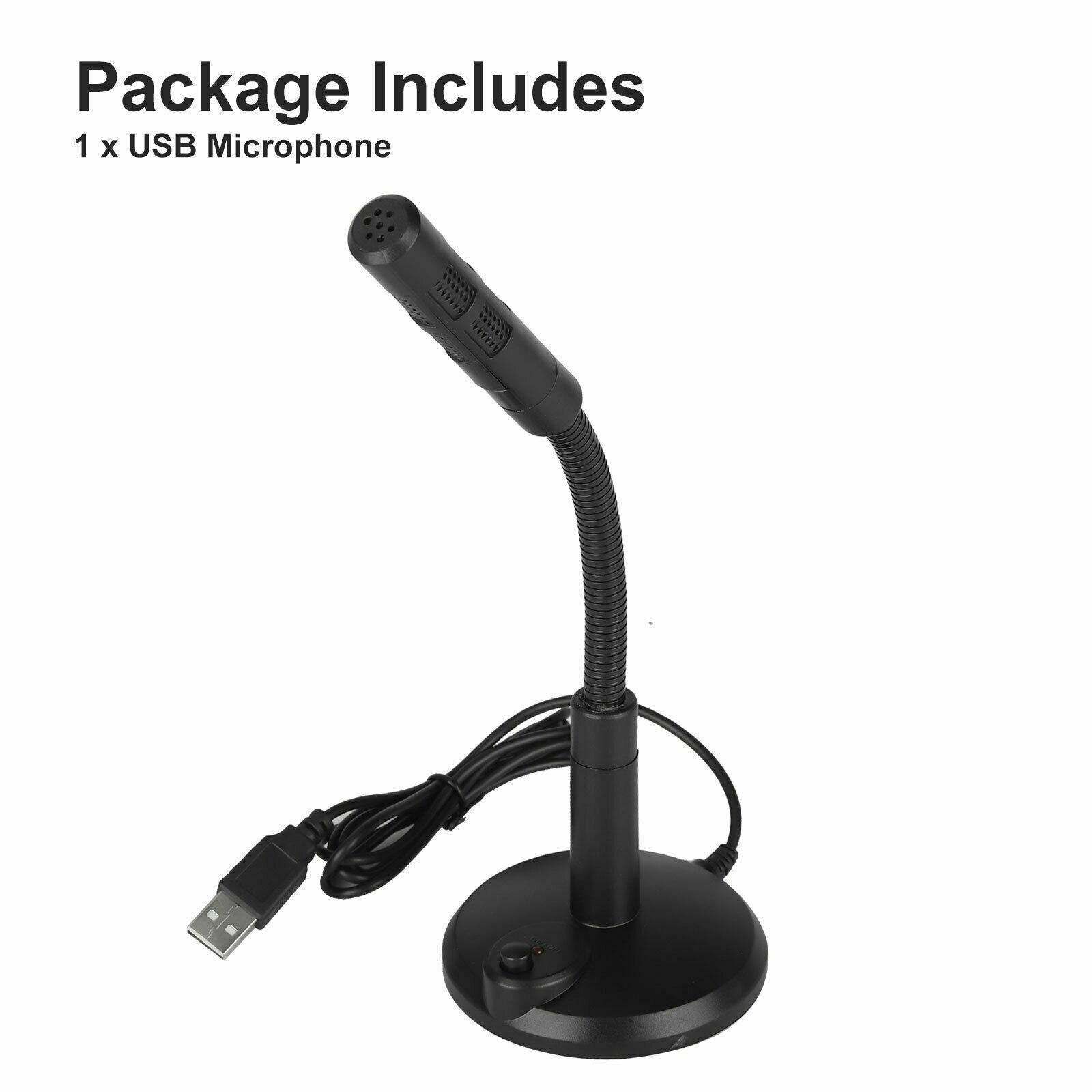USB Computer Microphone Noise Canceling Voice Recording Mic for Desktop Laptop