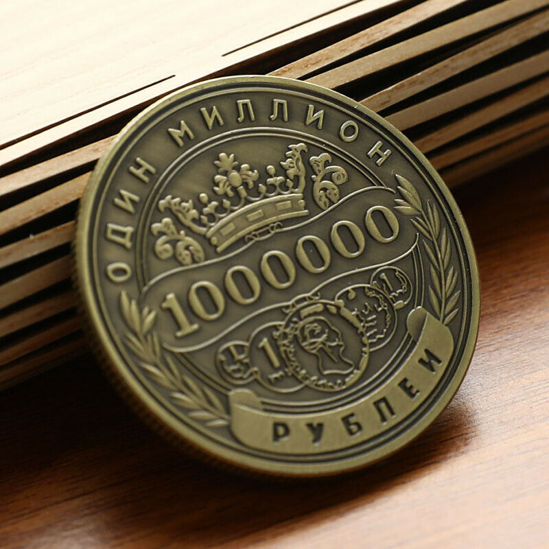 Russian Million Ruble Commemorative Coin Badge Double-sided Embossed Plated C Fx