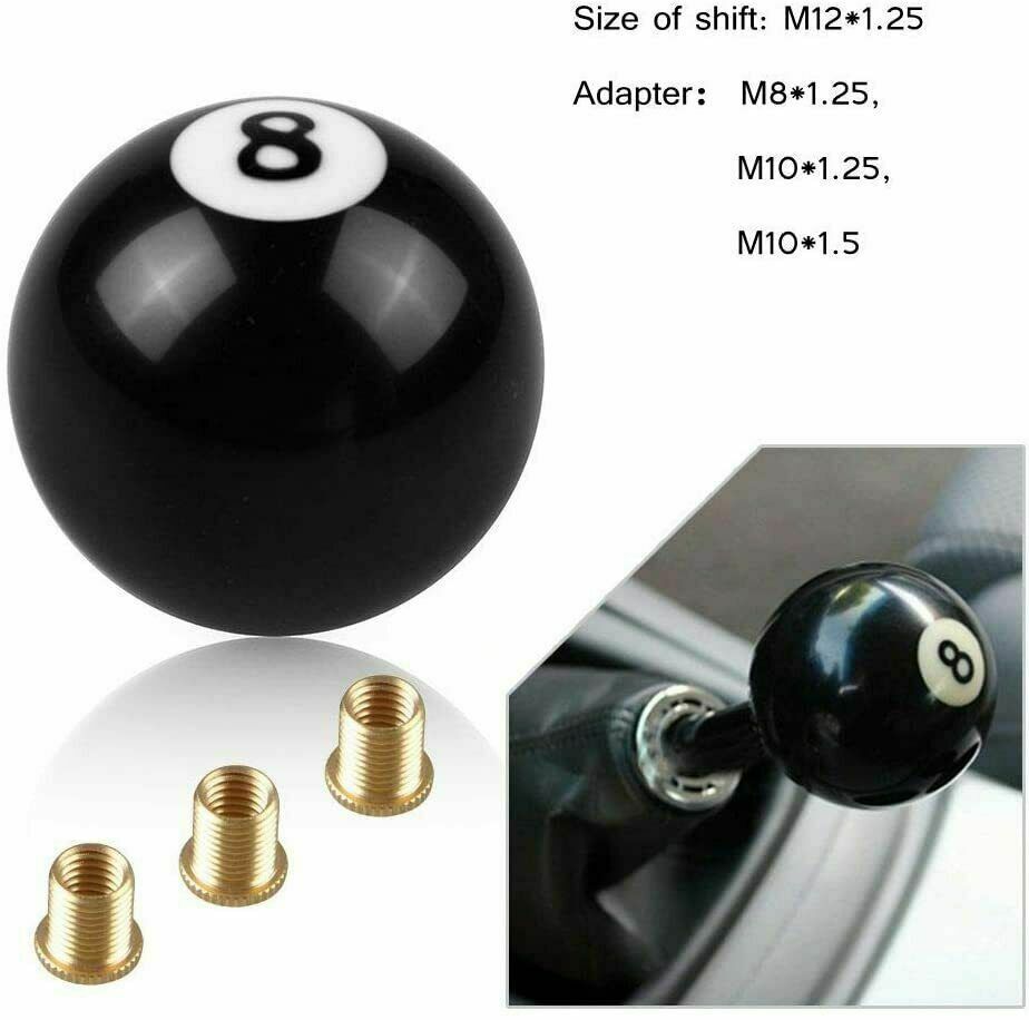 Universal Fit Black No.8 Billiard Ball Round Custom Car Gear Shifter Shift Knob