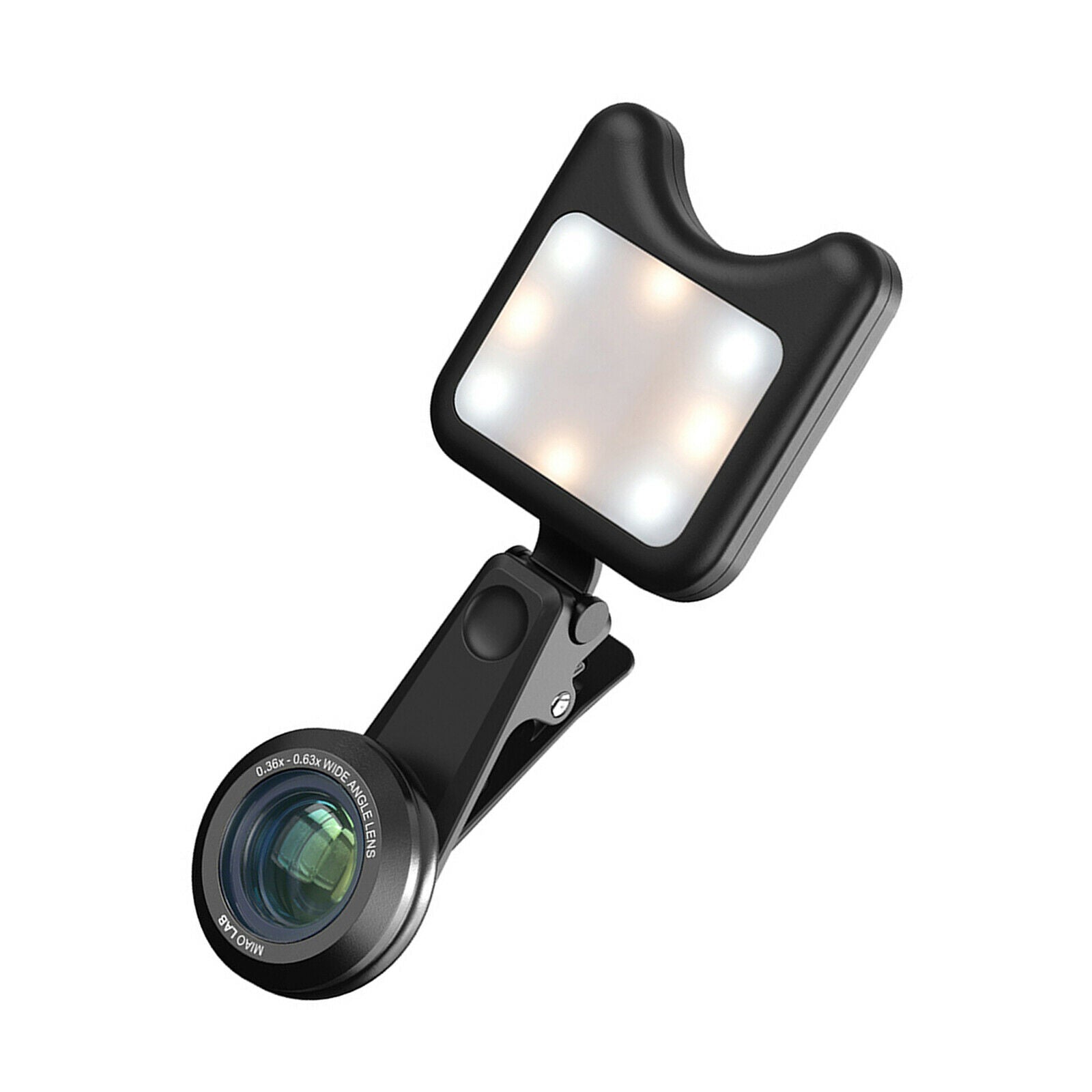 Fill-in Light w/ 0.36x Wide Angle Lens for Phone Android Laptop Selfie Vlog
