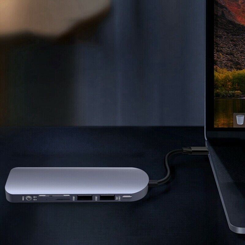 Type C 7-In-1 Hub USB 3.0 Multi USB C Docking Station Laptop Switch MI for MacK8