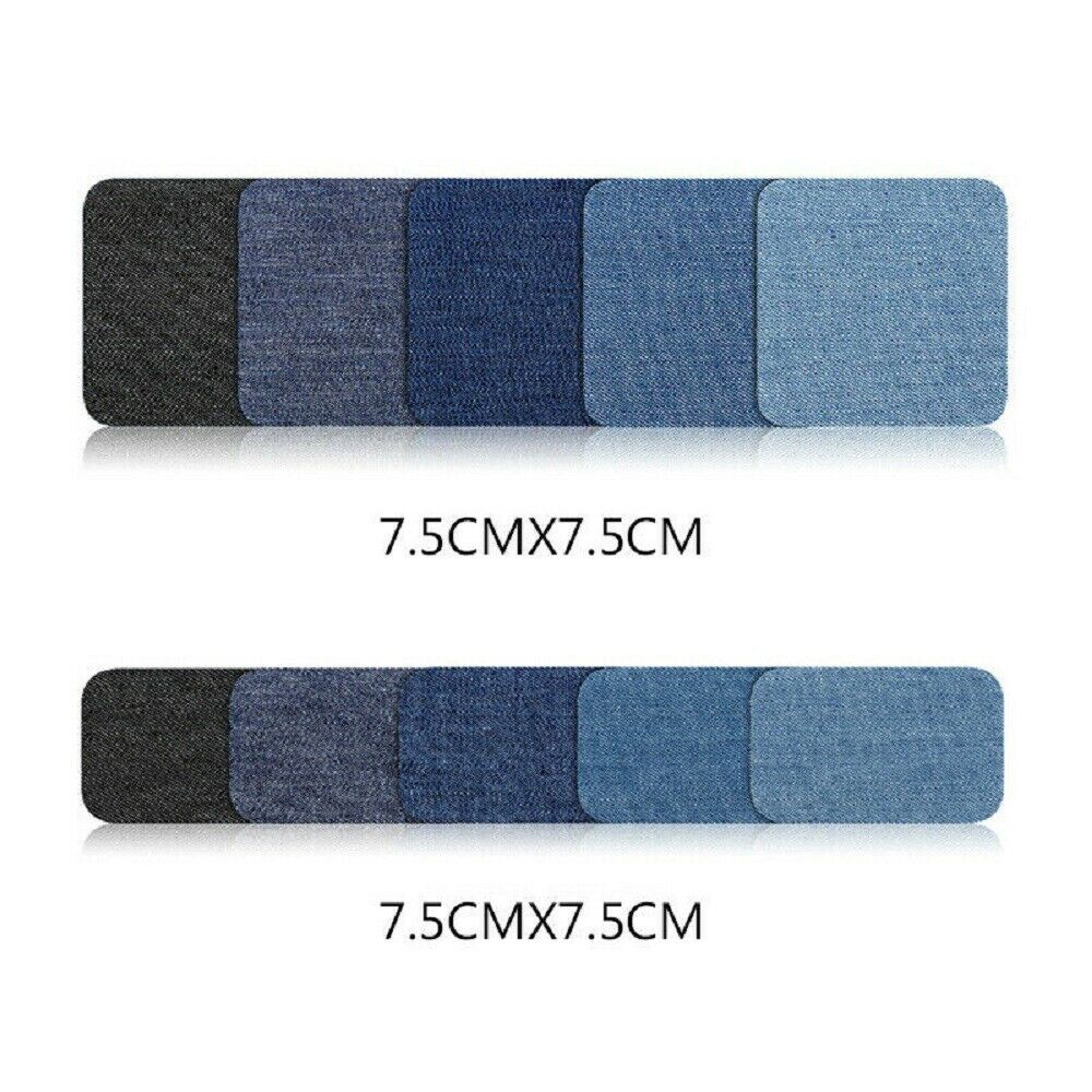 20X DIY Design Iron on Denim Fabric Patches Clothing Jeans Repair Kit Quick Fix
